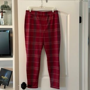 Sanctuary red plaid  stretch leggings. Never worn